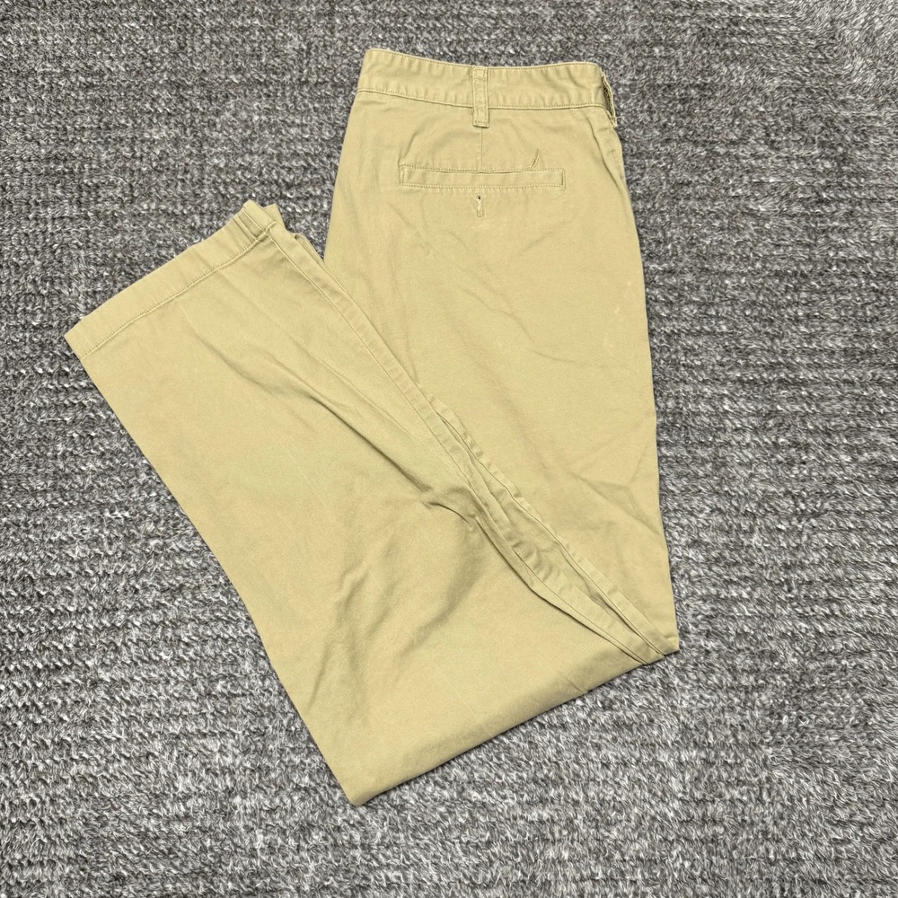 Nautica Mens The Beacon Pant Chinos Size 36x32 Tan Khaki Flat Front Stretch
